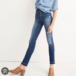 Madewell 10” high rise skinny button fly jeans size 26